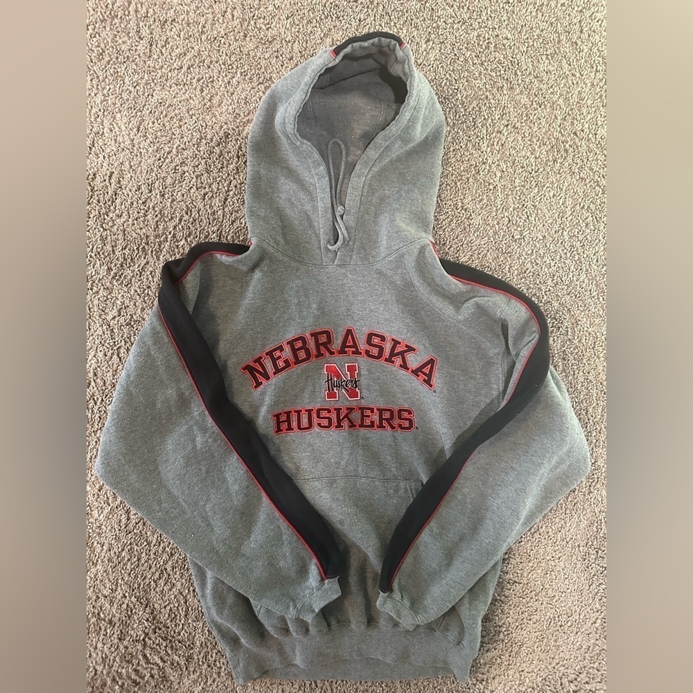 Nebraska Huskers grey and red hoodie